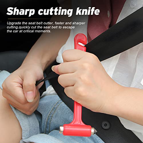 Moioee 2 Pcs Car Safety Hammer, Auto Glass Breaker With Seat Belt Cutter, 2 In 1 Emergency Escape Tool, Long Handle Window Breaker For Disaster Rescue, Lifesaving Hammer For Car Accidents #TOP3