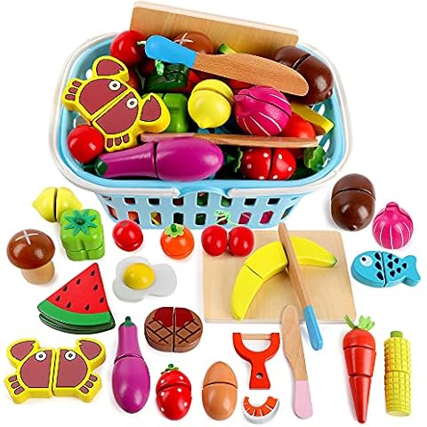 kramow Frutas y Verduras Juguete para Cortar Madera Cover
