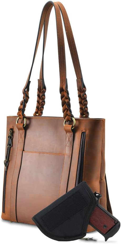 Miniatura 3 de Lady Conceal Ambidextro oculto Carry Bella Leather Tote YKK Cierres de bloqueo - Equipo táctico para mujer