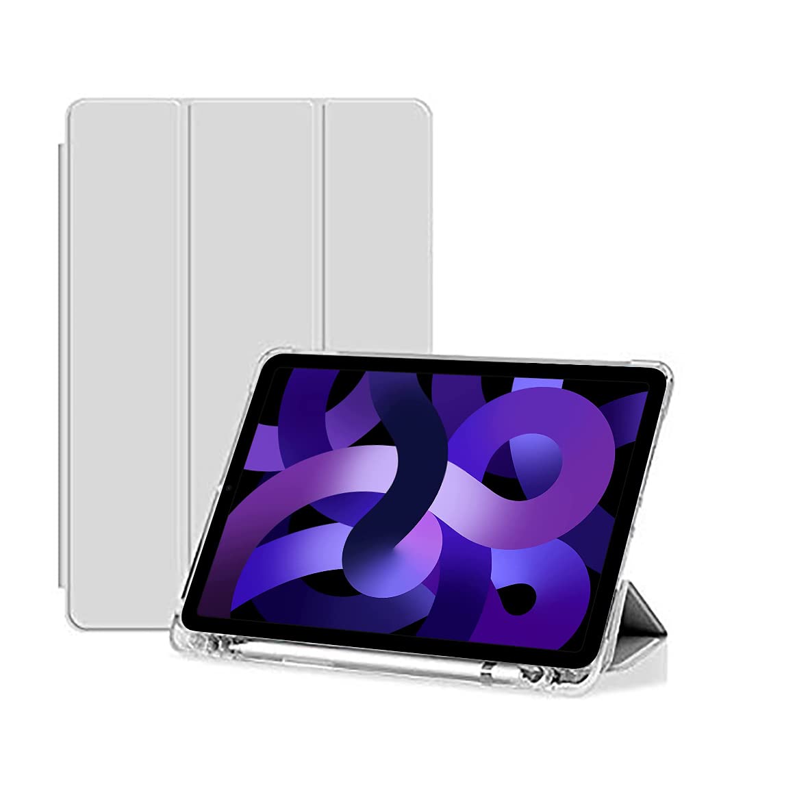 Caseelo [Translucent Soft Air-Cushioned Back] Smart Flip Cover Case for iPad PRO- 11 Inch [ 3rd Gen 2021] Model A2459 A2301 A2377 Trifold [Pencil Holder Case] - Gray (B09HP6WPDB) Amazon Price History, Amazon Price Tracker