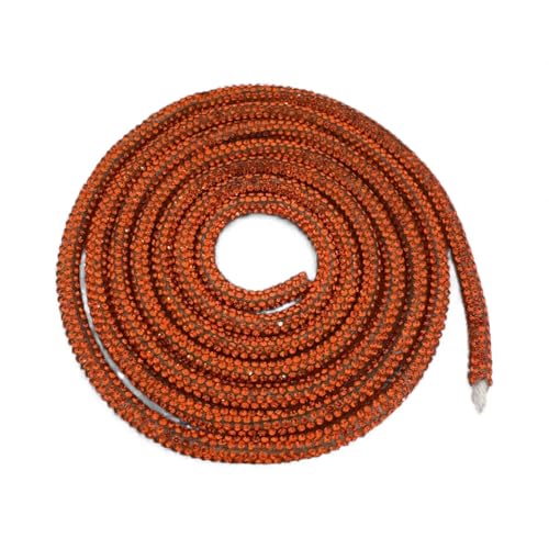 Cordón de estrás rojo anaranjado GDO para manualidades y decoración de joyas 2