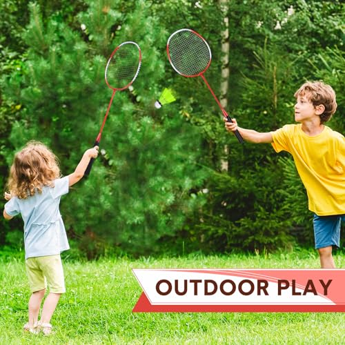 Image of 12 Pack Badminton Rackets Set Including Badminton Racquets, Nylon Shuttlecocks and Carry Bag for Outdoor Backyard Games Beginners