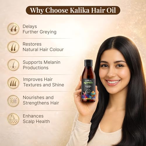 Image of Satthwa Kalika Hair Oil 150ml | Ayurvedic Oil for Grey Hair | With Amla, Hibiscus & Bhringraj | Helps Reduce Greying, Strengthen Roots & Add Shine