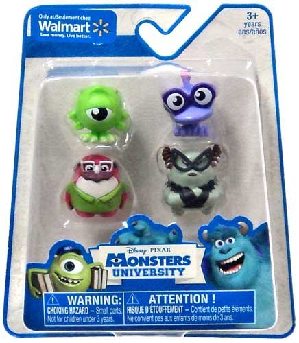 Monsters University Disney / Pixar Exclusive 1 Inch Mini Figure 4-Pack Mike Wazowski, Don Carlton & 2x TBA