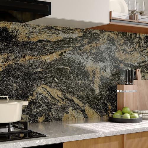 Papel de contacto de granito negro y dorado 15.7x315 encimeras cocina 7