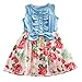 Niyage Girls Princess Dress Sleeveless Denim Tops Floral Tutu Skirts 4T White
