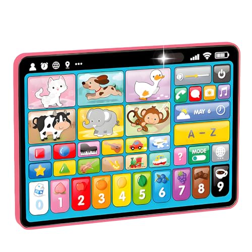 Learning Tablet for Toddlers 1-3 Trilingual Learning Toys with Sounds & Speech Therapy, Montessori...