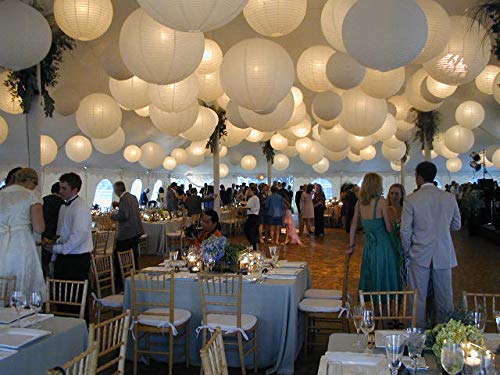 5 x Lampion schwer entflammbar weiß 120 cm