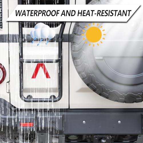 Image of Car Trunk Door Inverted Letter A Sticker Compatible with Ineos Grenadier 2020-2024 Trunk Door Decorative Stickers Tailgate Side V-Shaped Stickers Accessories (Soft Carbon Fibers /Red)