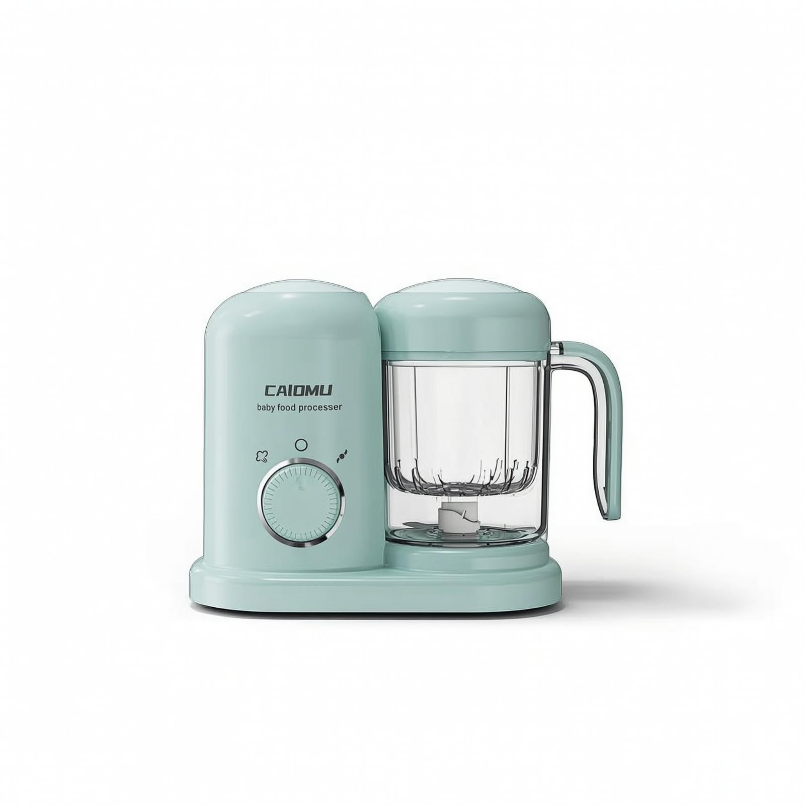 Vaporizzatore e Frullatore in un Singolo Apparecchio Compatto Cuocipappa Resistente Robot da Cucina con Vaporiera per Svezzamento, Verde Pavone, Spina Piatta Standard Europea