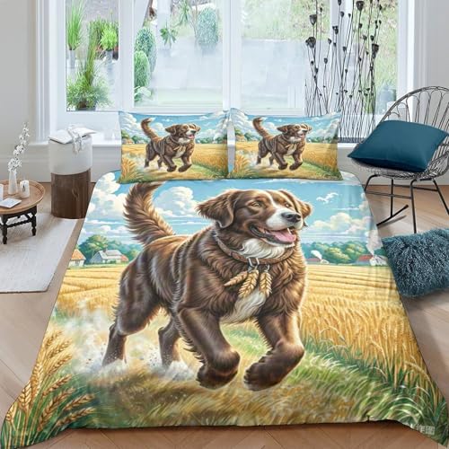 Housse de couette Labrador 3D King en microfibre douce avec fermeture éclair - 2