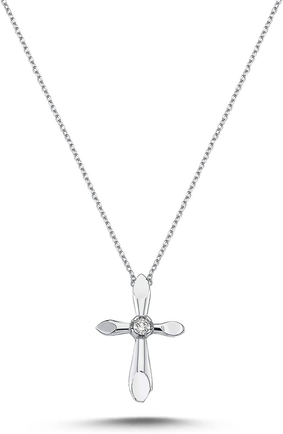 Wish Carat14 Karat Gold Cross Necklace - Dainty Necklace, 14kt Gold Cross Jewelry, Gold Necklace for Women | 18''