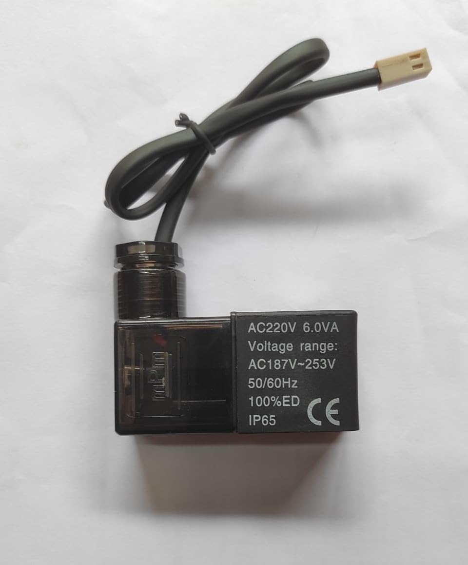 AC 220V Electrical Pneumatic Solenoid Valve Coil with LED Light 220V AC with cable 1pc (AC)-image-2