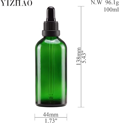 Miniatura 52 de YIZHAO Botella cuentagotas de vidrio negro de 2 onzas, botellas de tintura con cuentagotas de vidrio, para aceites esenciales, aromaterapia