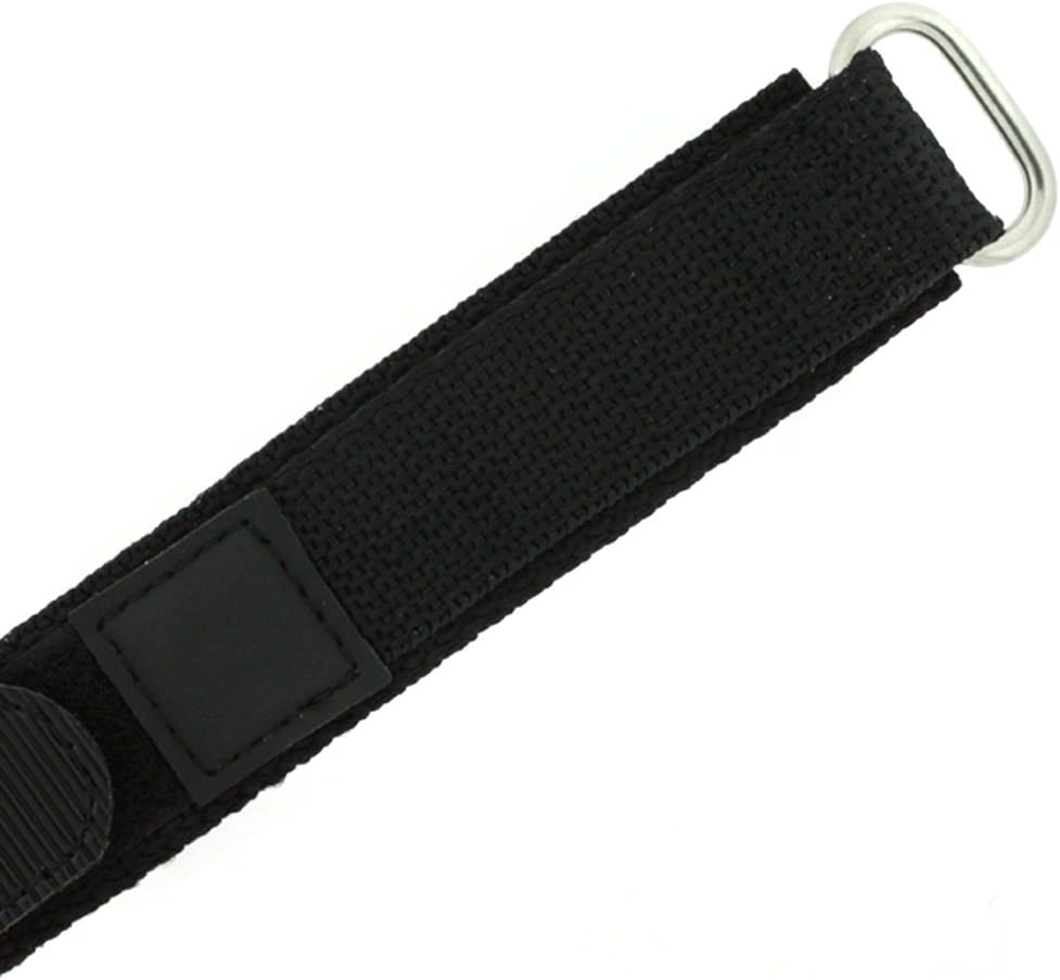 Watch Band Nylon One Piece Wrap Sport Strap Black Adjustable 22 millimeter