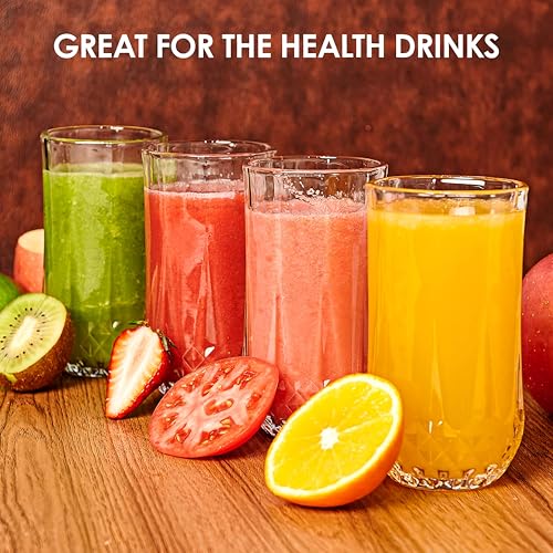 Image of Water Glass, Juice Glasses Set of 6, 300ML, Drinking Glasses Set for Juice, Water, Cocktail, Soda, Mojito, Beer, Wine, Ideal for Home, Hotel, bar, Restaurant, Cafe (Crystal RAJWADI)