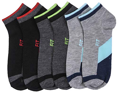 Image of ToBeInStyle Pack of 6 Printed & Solid Low Cut Ankle Socks - Kid's & Adults