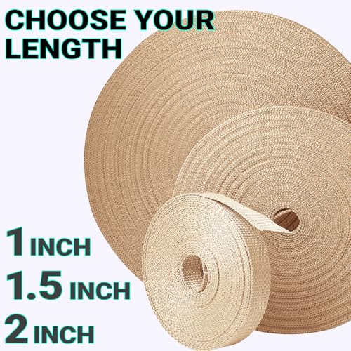 Image of TECEUM 3 /4 inch & 5 /8 inch & 1 inch & 1.5 inch & 2 inch Webbing - 10 25 50 Yards - 40+ Colors - Heavy Duty 1 Inch 1.5 Inch 2 Inch Backpack Straps - Webbing for Outdoors Indoors Crafting DIY