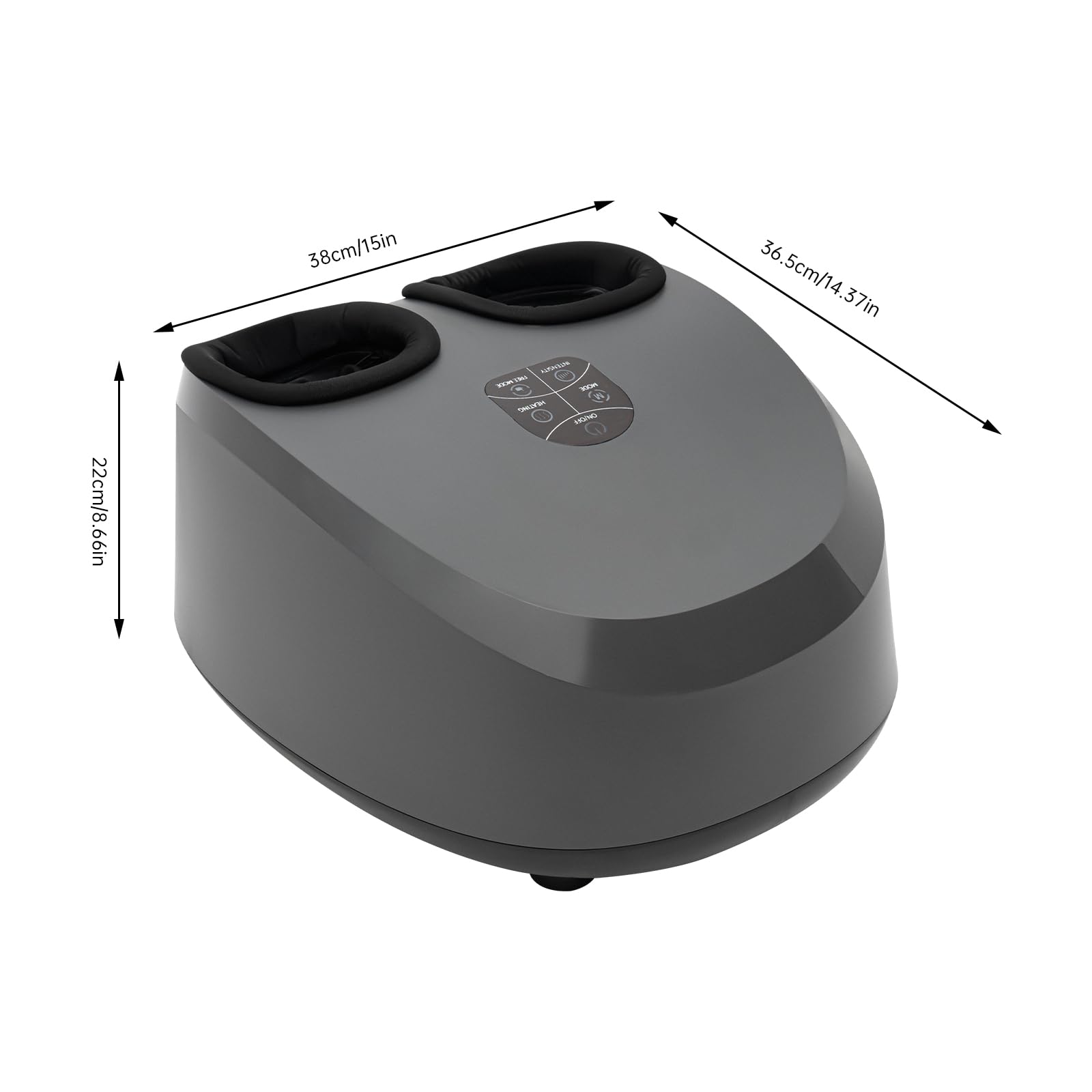 Massaggiatore elettrico per piedi da usare in ufficio e a casa | Riscaldabile, tre livelli di massaggio e temperatura, rimovibile e lavabile, ABS, telecomando touch screen, nero
