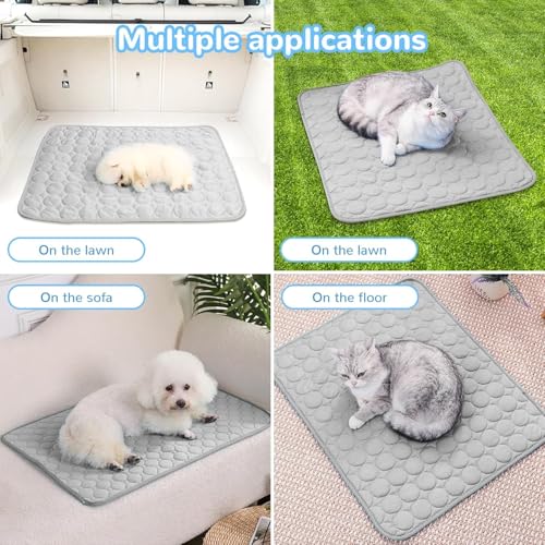 Xiangqianzou Kühlmatte für Hunde, 2025 Upgrade Große Kühlmatte aus Selbstkühlend Eisseide, Hundekühlmatte Kühl Betten Kaltgelpad Haustier Matte Kühlpads Gel für Katen Hunde 55x70cm
