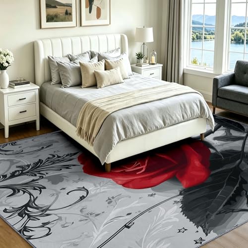 Tapis de sol antidérapant fleurs rose et descente de lit - 4