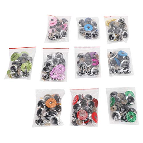 100pcs Glitters Safety Eyes for Plush Toys Handicrafts Stuffed Animals for Sharks Toys Develop Imagination (16MM)
