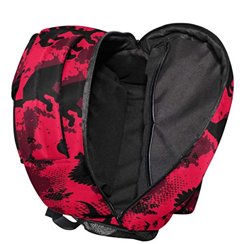 Dinosaurs Red Grunge Backpacks for Kids Boys Dino Pattern School Book Bag Animals Computer Casual Laptop Backpack Travel Hiking Camping Daypack4