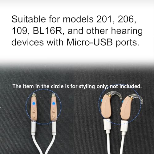 Banglijian Hearing Aid Accessories, Dual Micro-USB Charging Cable Set with Adapter - Charge 2 Devices Safely