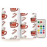 Kcldeci Flammenlose Kerzen LED-Kerzen Kawaii Weihnachten Batteriebetriebene Kerzen Exquisite Packung von 2 Outdoor Indoor Kerzen mit Fernbedienungen Hochzeit Dekor