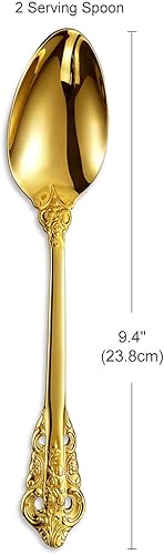 Miniatura 2 de KEAWELL Cuchara grande de servicio de 2 piezas, acero inoxidable 1810, cuchara de servir fina y grande, cucharada resistente, apta para