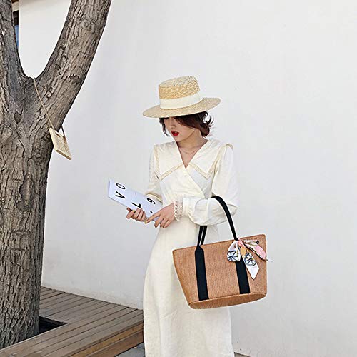 MSYOU borsa in paglia secchio vintage tessitura