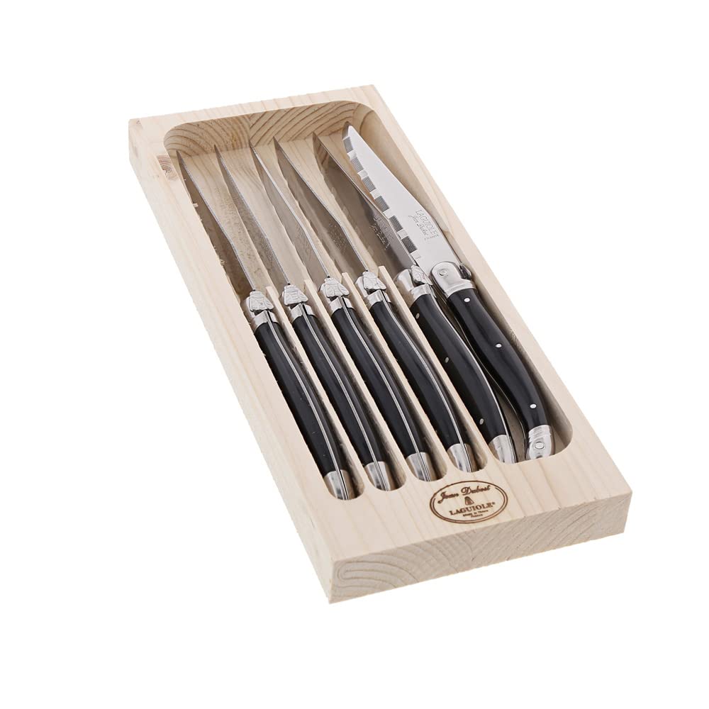 Jean Dubost - Couteaux Laguiole noir, coffret 6