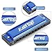 East top Blues Harmonica, Diatonic Harmonica Key of C 10 Holes 20 Tones Mouth Organ harmonica For Adults, Beginners, Professionals and Students as gift (Blue)