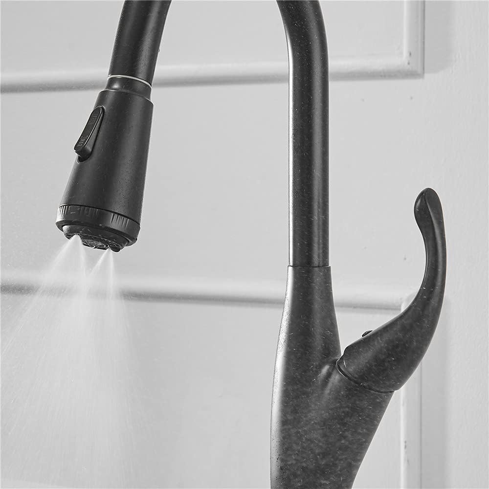 Sensun 4 Modes Kitchen Faucet Pull Down Sprayer Nozzle Pull Out Sink Spray Head Replacement Black