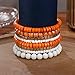 LUREME Bohemian Beads Cube Multi Strand Stretch Stackable Bangle Bracelet Set-Orange (bl003172-2)