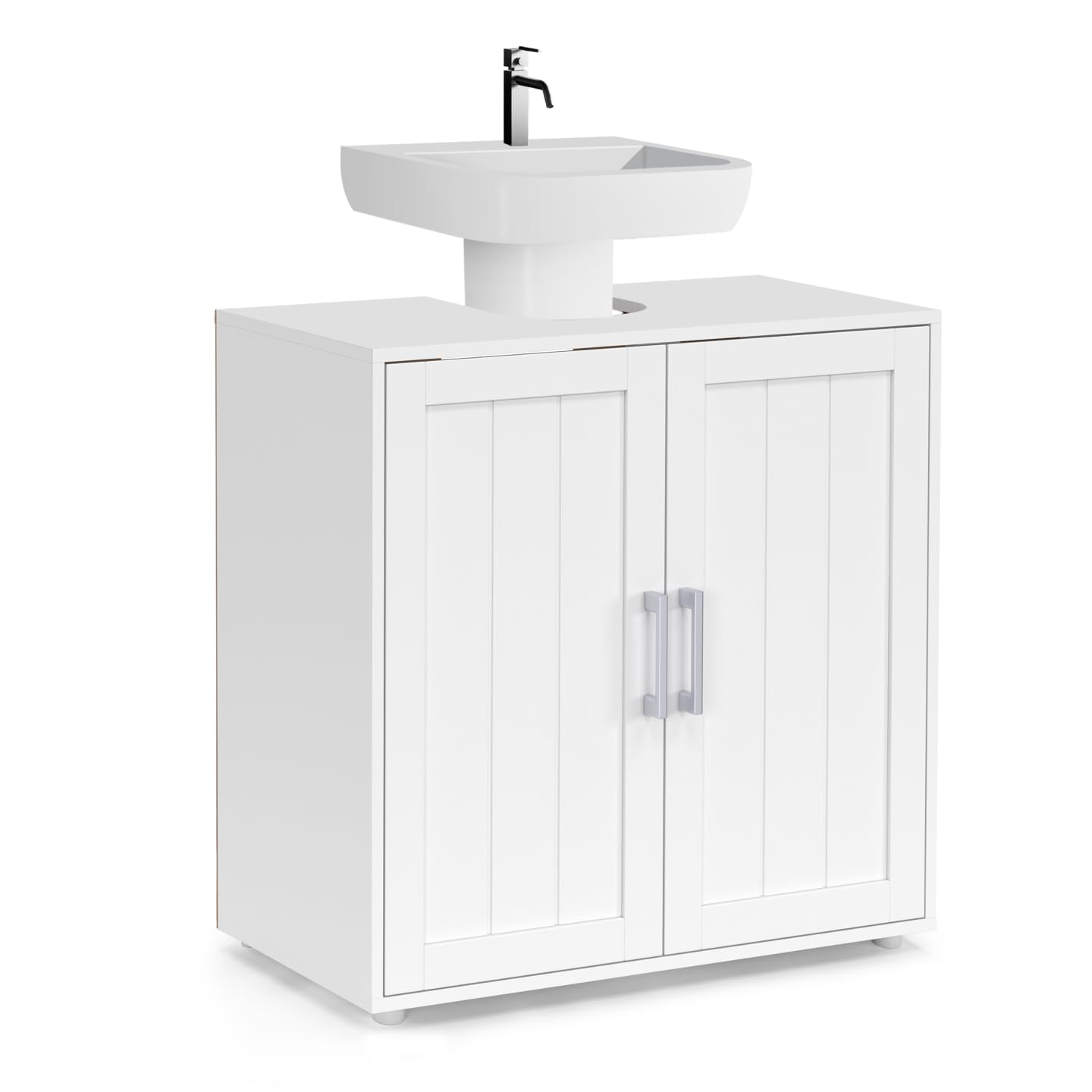 IDMarket - Meuble sous lavabo Salle de Bain Waldo Bois Blanc