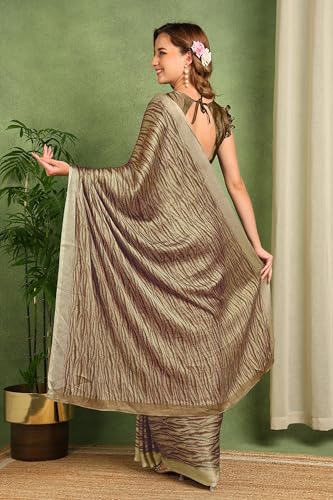Image of MIRCHI FASHION Saree for Woman | Chiffon Block Printed Lightweight Daily Wear Sarees with Blouse