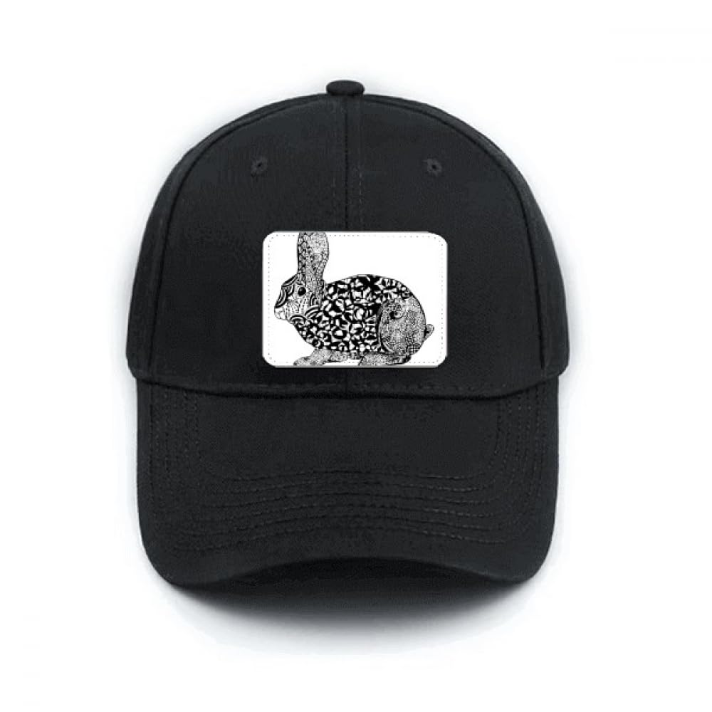 Casquette de baseball noire broderie lapin finitions soignées - 4