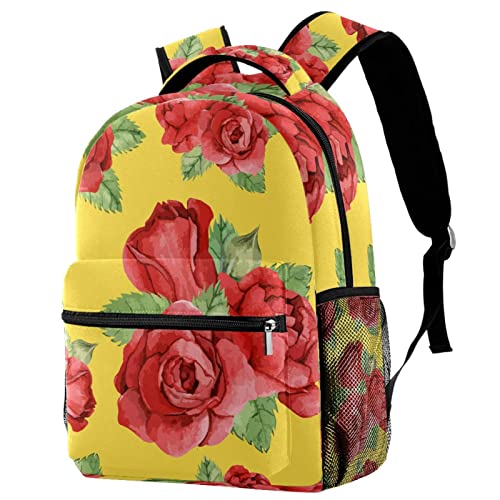 Sac à dos de voyage campus motif floral avec poche bouteille eau