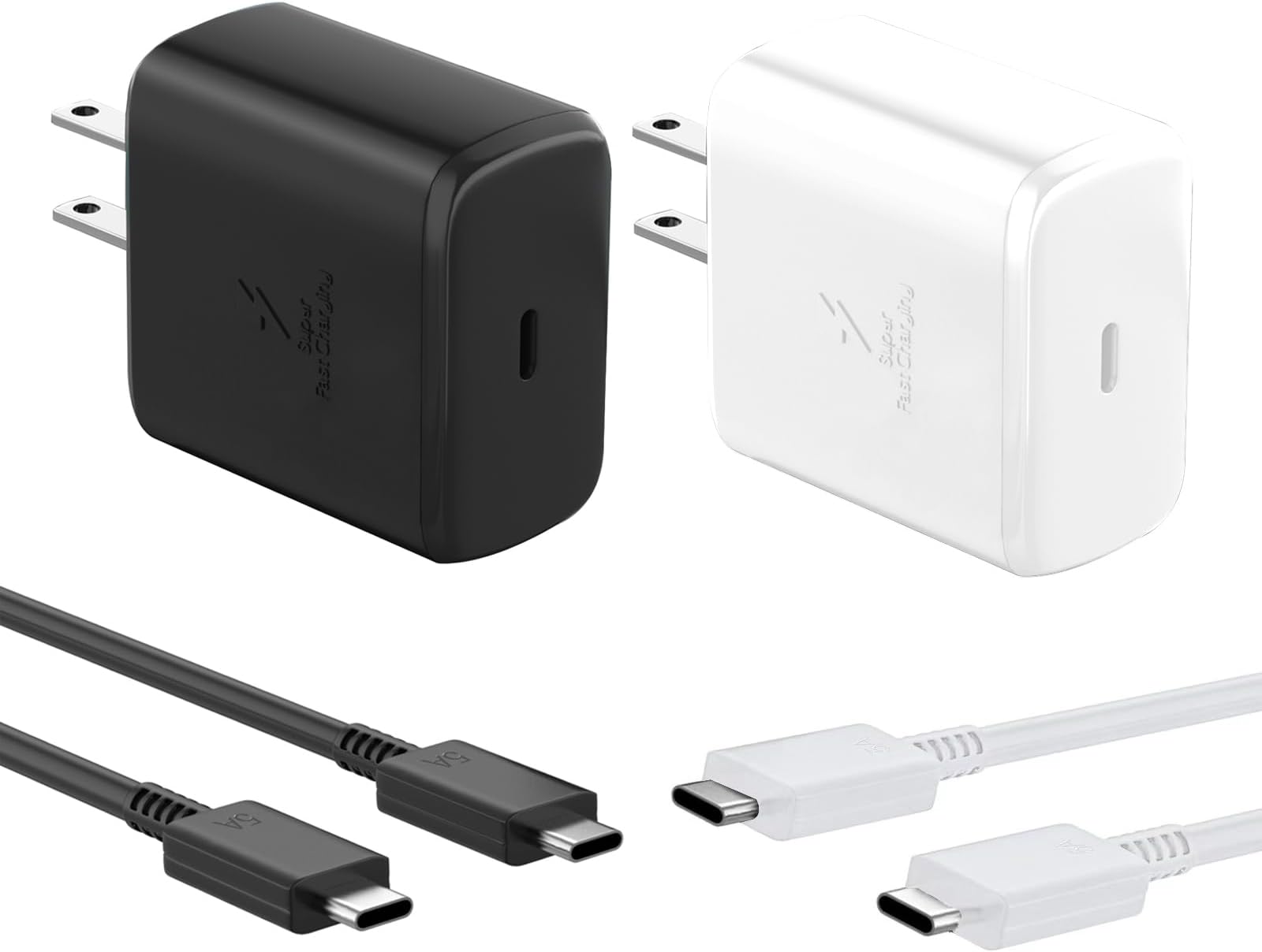 Samsung 45W USB-C Super Fast Charger Type C Android Phone 6.6FT Charging Cable Block for Samsung Galaxy S24 Ultra/S24/S24+/S23 Ultra/S23/S23+/S22 Ultra/S22/S21， Galaxy Tab S8, PPS Wall Charger【2Pack】