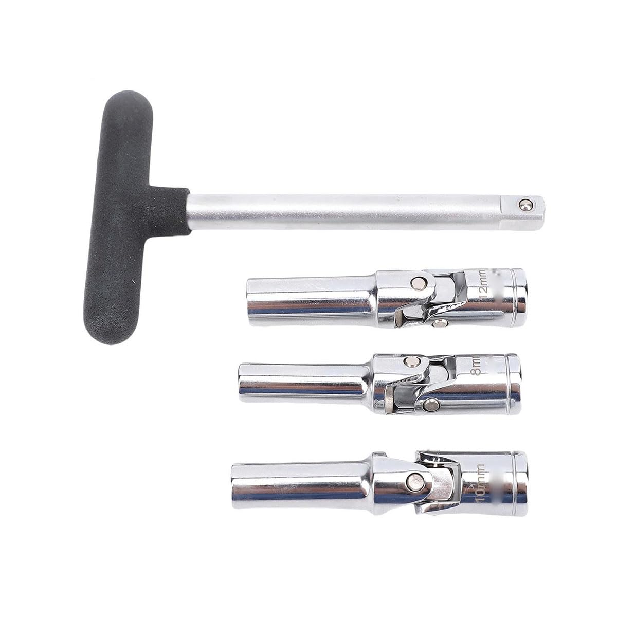 Voyoo Glow Plug Socket Set, T Bar Removal Tool 8mm 10mm 12mm for Easy Removal and Replacement of Glow Plugs
