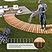 6FT Curved Wooden Garden Pathway Walkway Outdoor Roll Out Decorative Garden Non-Slip Patio Path Decorative Boardwalk Outdoor Road Floor for Backyard Beach Wedding Party