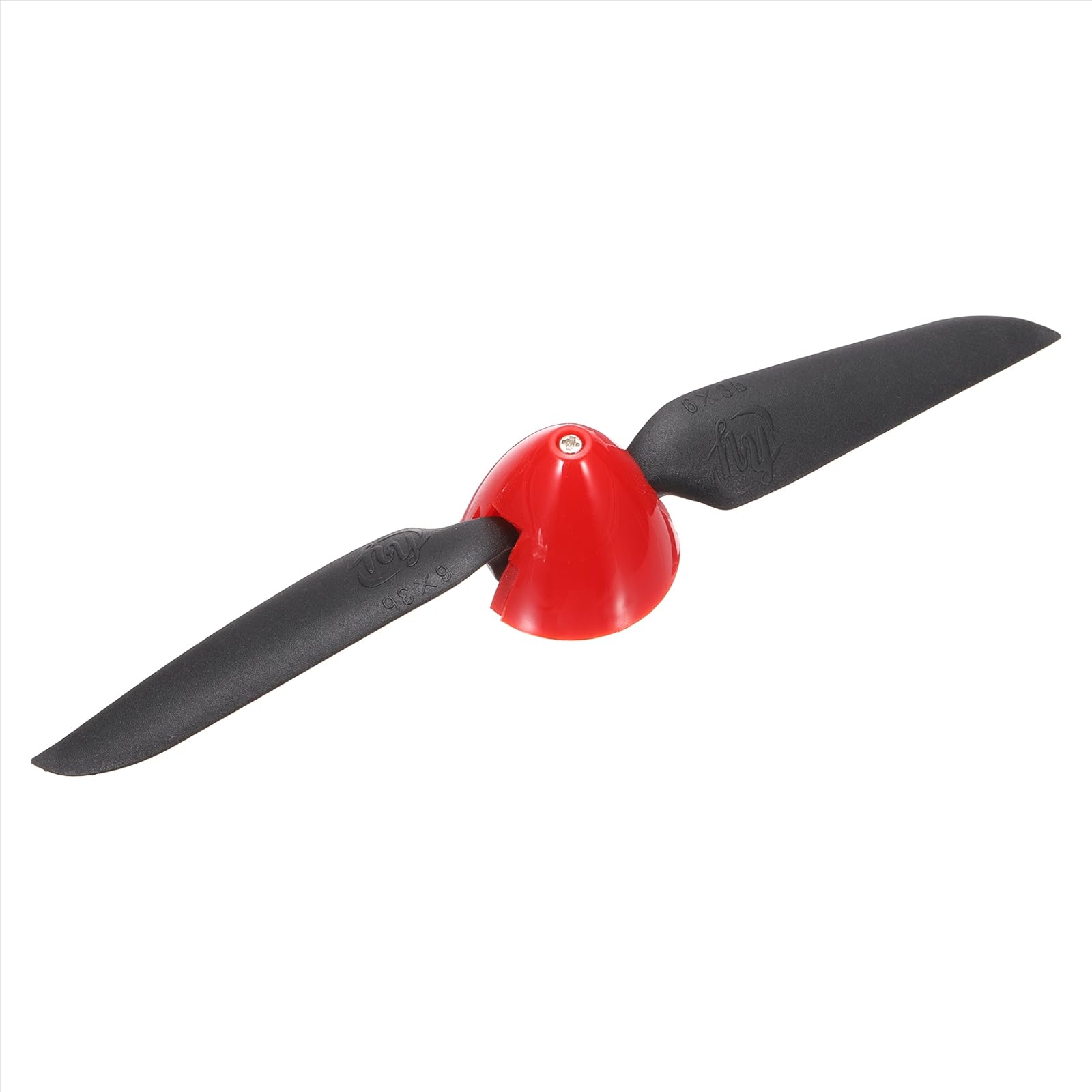 sourcing map 6x3 Inch RC Plane Propeller, RC Folding Propellers Spinner Size D30.5xH25mm 3.17mm Motor Shaft Dia 2-Vane with Nylon Plastic Spinner for Airplane Helicopter(Black Red)