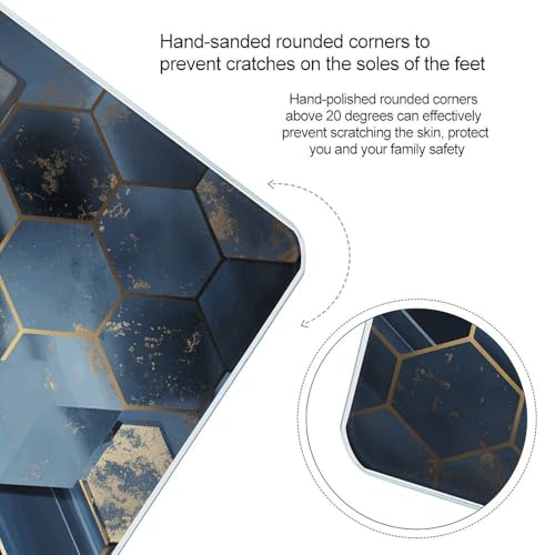 Báscula Digital de Baño Azul con Hexágonos y Diamantes miniatura 4