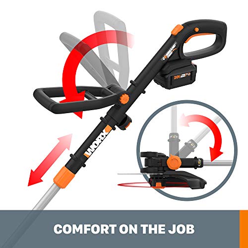 Image of Worx 20V 12 inch Cordless String Trimmer & 360 CFM Leaf Blower Combo, 2 x 4.0 Ah Batteries & Charger Included, WG930.3