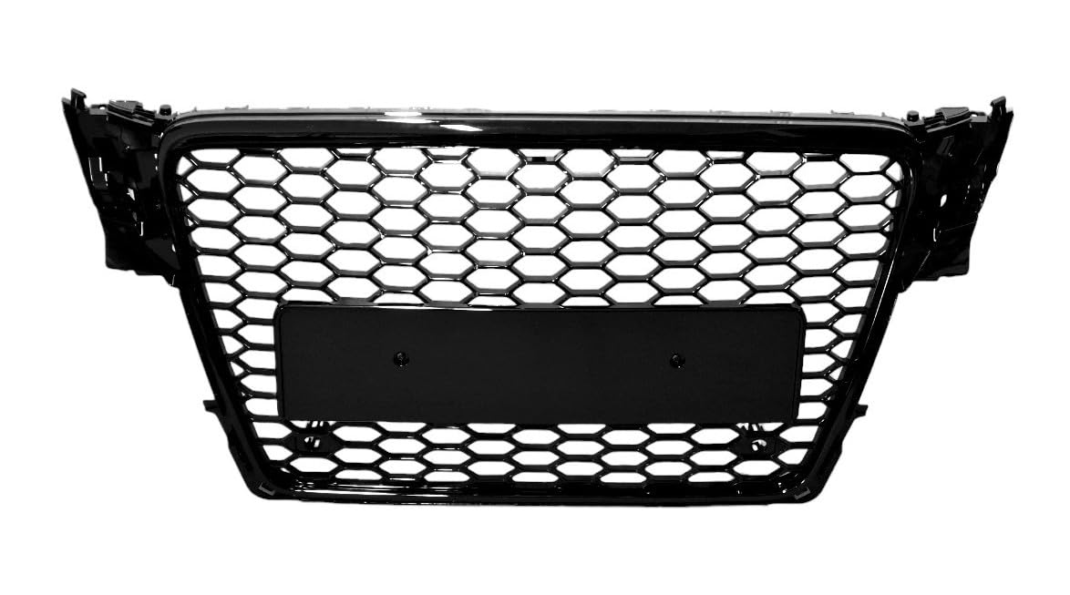 Kompatibel mit A4 B8 8K Kühlergrill Wabengrill PDC Front Grill Schwarz Glanz 07-12