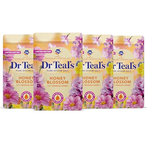 Dr Teal's Epsom Salt Magnesium Soak, Limited Edition Honey Blossom, 3 lbs (Pack of 4) - image 1
