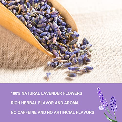 Image of Olvvla - Dried Lavender Flowers, 5oz /142g, Food-Grade Lavender Buds | Fragrant food-grade lavender buds for tea, baking and lemonade, ideal for relaxing routines