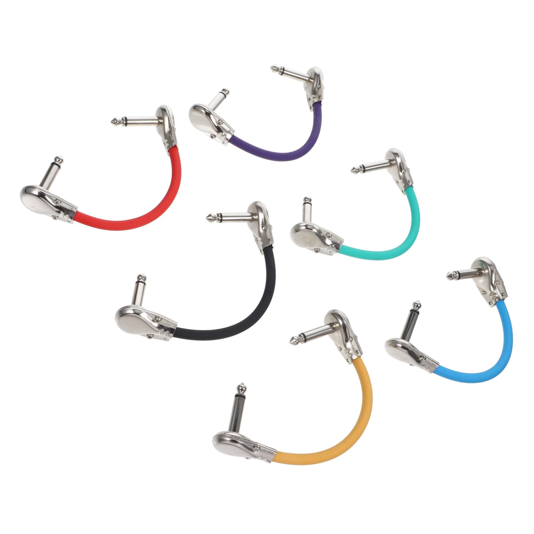 TOYANDONA Cables de Conexión para Guitarra de 6, 35mm, 6 Piezas | Pu y Cobre, Formato Plano de 15cm, Diseño Plug-and-play para Espacios Reducidos