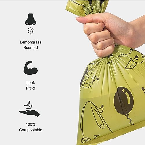 Dog Poop Bags 100% Compostable by FUR SE, Green, Blue, Pink, 135 count (Pack of 1) - Image 4